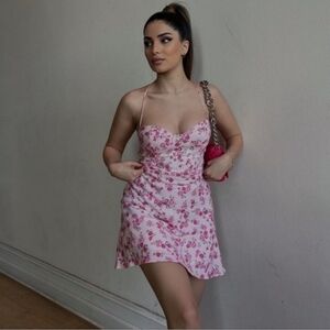 Zara Floral Bustier Pink Dress